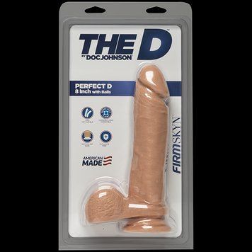 Фалоімітатор Doc Johnson The D - Perfect D - 8 Inch With Balls - FRIMSKYN, діаметр 5,1 см SO2823 фото