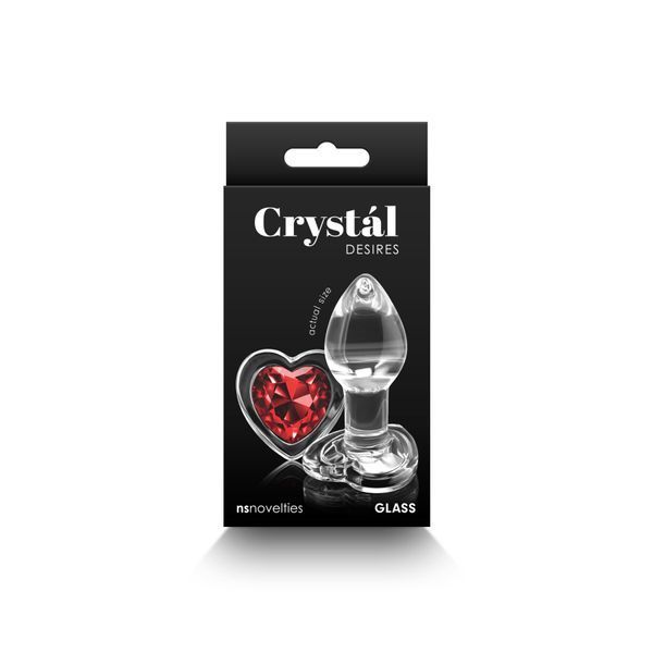Скляна анальна пробка NS Novelties Crystal - Desires - Red Heart - Small SX4352 фото