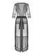 Пеньюар Obsessive Estiqua peignoir, XL/2XL, чорний, прозорий, на поясі, довжина до щиколоток SX1148 фото 3
