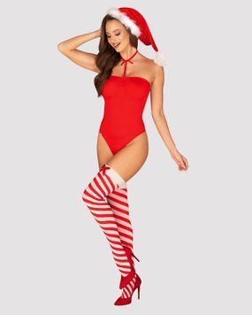 Боді Obsessive Kissmas teddy red L/XL (м'ята упаковка!!!) SX1153-R фото