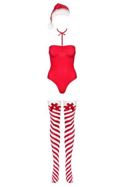 Боді Obsessive Kissmas teddy red L/XL (м'ята упаковка!!!) SX1153-R фото