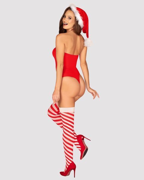 Боді Obsessive Kissmas teddy red L/XL (м'ята упаковка!!!) SX1153-R фото