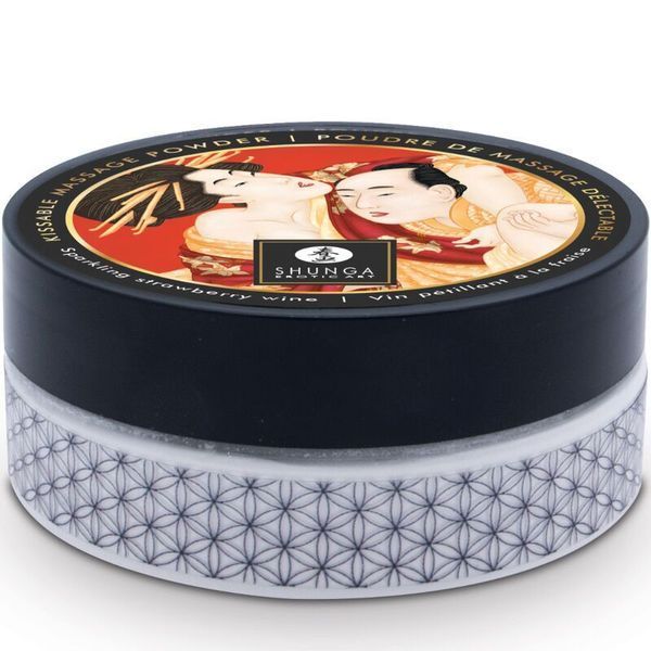 Смачна пудра для оральних пестощів Shunga Body Powder Sparkling Strawberry Wine, 75 г, аромат полуниці SX0590 фото
