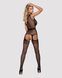 Бодістокінг Obsessive Bodystocking F217 XL/XXL, елегантний силуетний малюнок, імітація панчіх SO7227 фото 4
