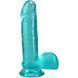 Фалоімітатор Doc Johnson Crystal Jellies - 7 Inch Realistic Cock with Balls - Teal SX4431 фото 1