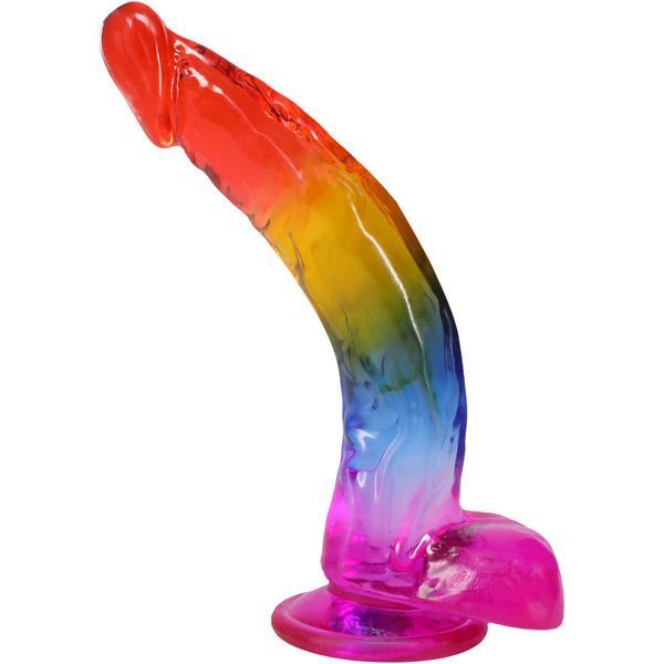 Фалоімітатор Doc Johnson Crystal Jellies - 9.5 Inch Dildo - Rainbow SX4433 фото