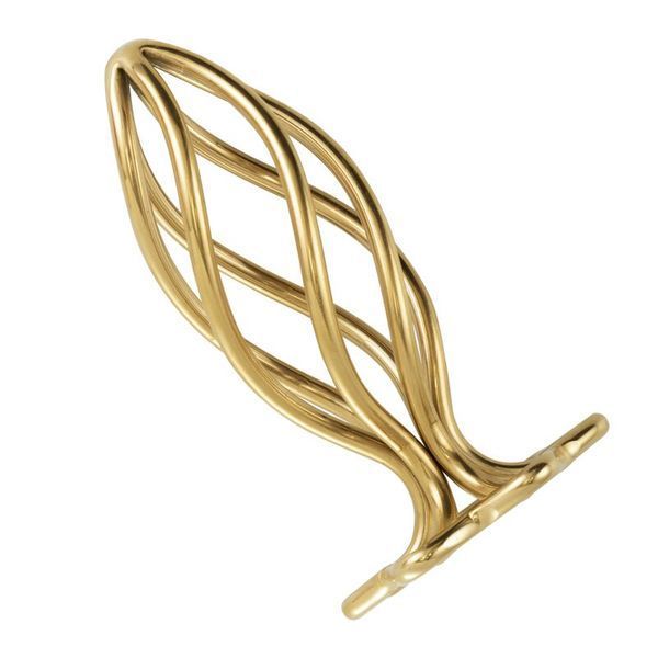 Металева анальна пробка LOCKINK SEVANDA Hollow Spiral Golden, L, золотиста, діаметр 3,9 см SX0884 фото