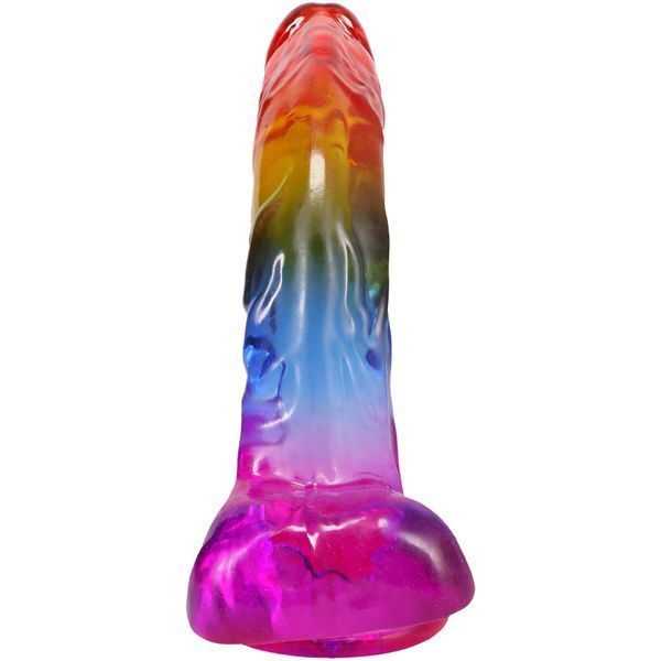 Фалоімітатор Doc Johnson Crystal Jellies - 9.5 Inch Dildo - Rainbow SX4433 фото
