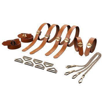 Набір для бондажу LOCKINK 8-Bondage-Straps Restraint Set, коричневий, 8 ременів з натуральної шкіри SX0834 фото