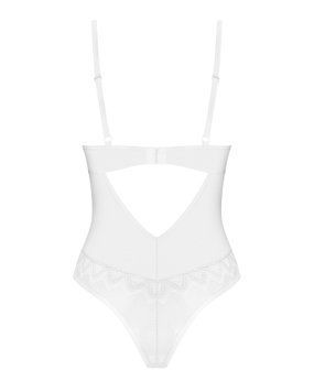 Боді Obsessive Alissium Teddy White, XS/S, ліф з м&rsquo;якою чашкою, високі вирізи для ніг SX0594 фото