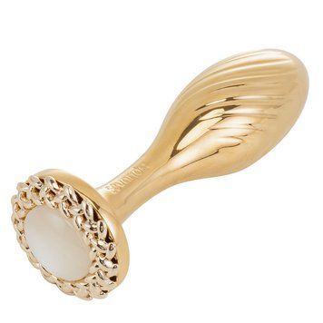 Металева анальна пробка LOCKINK SEVANDA Pearl Pear-shape Anal Plug, зі штучною перлиною SX0887 фото