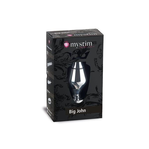 Металева анальна пробка Mystim Big John для електростимулятора, діаметр 6,5 см SX2655 фото