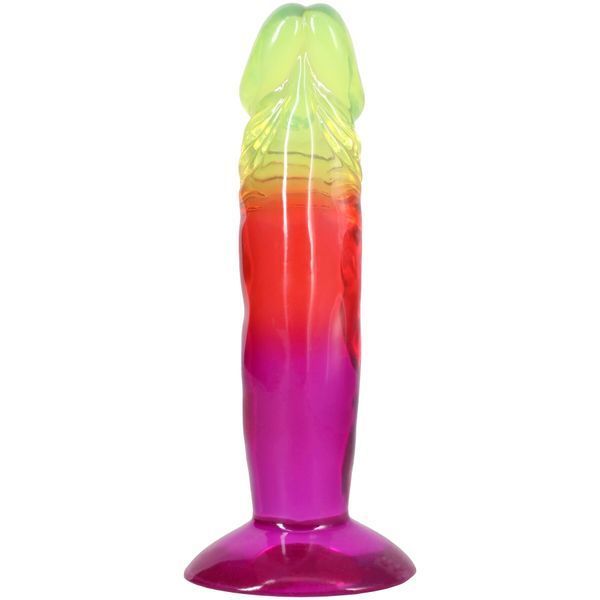 Фалоімітатор Doc Johnson Crystal Jellies - 6.5 Inch Classic Dong - Rainbow SX4489 фото