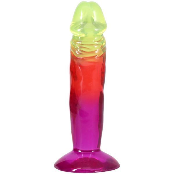 Фалоімітатор Doc Johnson Crystal Jellies - 6.5 Inch Classic Dong - Rainbow SX4489 фото