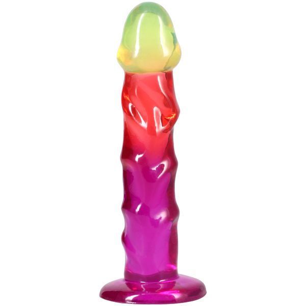 Фалоімітатор Doc Johnson Crystal Jellies - 7.5 Inch Classic Dong - Rainbow SX4490 фото