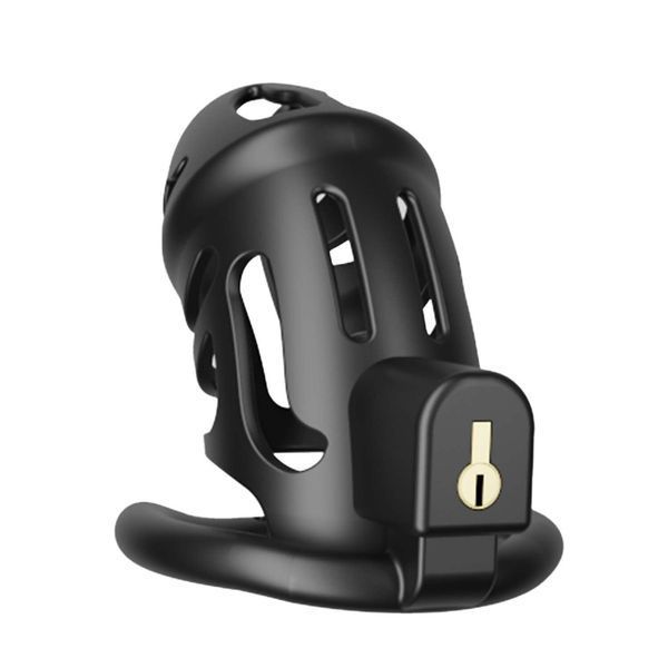 Клітка для пеніса LOCKINK SEVANDA Plastic Penis Chastity Cage, чорна, 3 кільця різних розмірів SX2841 фото