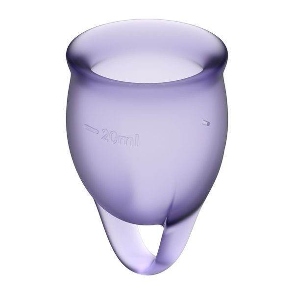Набір менструальних чаш Satisfyer Feel Confident (lila), 15мл та 20мл, мішечок для зберігання SO3580 фото