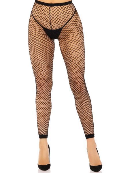Колготки без стопи Leg Avenue Industrial Net footless tights, One Size, чорні, в сітку SX1053 фото