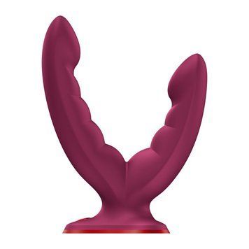 Подвійний фалоімітатор Fun Factory RYDE Wine Red, гнучкі стовбури, присоска SX3657 фото