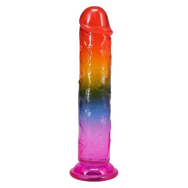 Фалоімітатор Doc Johnson Crystal Jellies - 7.5 Inch Dong - Rainbow SX4444 фото