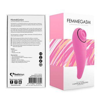 Пульсатор для клітора плюс вібратор FeelzToys - FemmeGasm Tapping & Tickling Vibrator Pink SO4579 фото