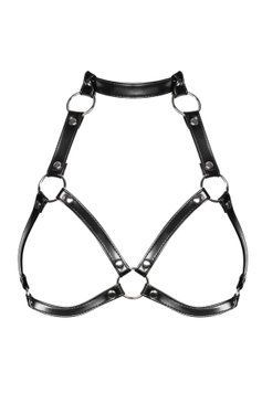 Портупея на груди Obsessive A740 harness black O/S, штучна шкіра SO7853 фото