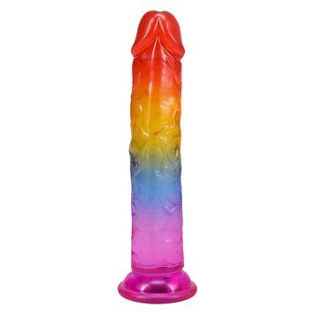 Фалоімітатор Doc Johnson Crystal Jellies - 7 Inch Сlassic Dong - Rainbow SX4447 фото