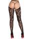 Колготки Leg Avenue Rose Lace Crotchless Tights with Open One Size Black SX2753 фото 2