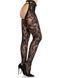Колготки Leg Avenue Rose Lace Crotchless Tights with Open One Size Black SX2753 фото 3