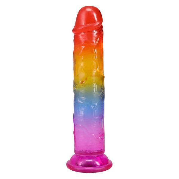Фалоімітатор Doc Johnson Crystal Jellies - 7 Inch Сlassic Dong - Rainbow SX4447 фото