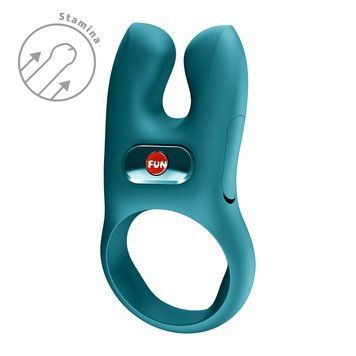 Ерекційне віброкільце з подвійною стимуляцією клітора Fun Factory NŌS CLASSIC Bottle Green, 2 мотори SX3727 фото