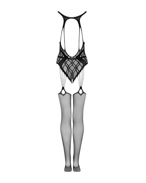 Бодістокінг Obsessive Bodystocking G324 S/M/L black, силуетний малюнок SO7245 фото