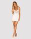 Сорочка Obsessive Amor Blanco underwire chemise & thong, S/M, біла, мереживний ліф, стрінги в наборі SX1126 фото 4
