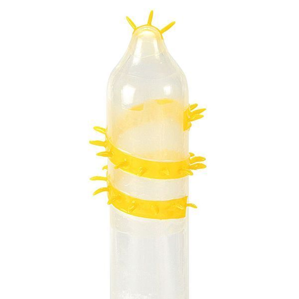 Насадка на член Recare Spike Condom Yellow (презерватив з вусиками та спіраллю шипів) SX3349 фото