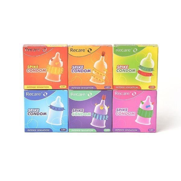 Насадка на член Recare Spike Condom Yellow (презерватив з вусиками та спіраллю шипів) SX3349 фото