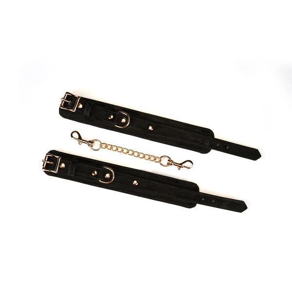 Наручники Liebe Seele Boudoir Amor Wrist Cuffs Black, з&rsquo;єднувальний ланцюжок на карабінах SX1669 фото