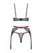 Комплект Obsessive Novenes 3-pcs set, XS/S, прозорий ліф на кісточках, стрінги, пояс SX0616 фото 5
