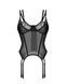 Корсет Obsessive Arrowel Black corset S/M, з підв&rsquo;язками для панчіх SX2579 фото 3