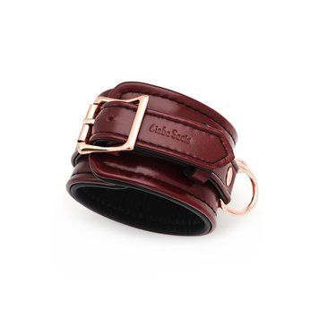 Шкіряні поножі Liebe Seele Wine Red Ankle Cuffs, знімний ланцюжок-кріплення SO9453 фото