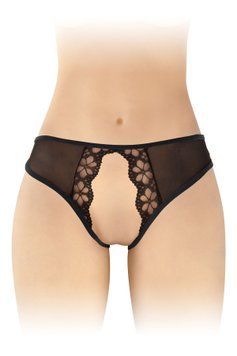 Трусики з відкритим доступом Fashion Secret Ambre Black, сітка SX2609 фото