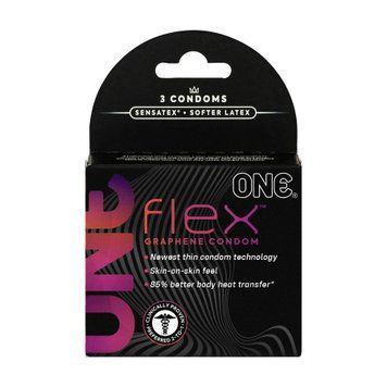 Презервативи ONE Flex Graphene, 3 шт, супертонкі, дуже міцні, картонне паковання SX0783 фото