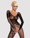 Бодістокінг Obsessive Bodystocking F210 S/M/L black, рукава-мітенки, сітка, кольорове мереживо SO7221 фото 2