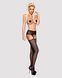 Сітчасті панчохи-стокінги з мереживним поясом Obsessive Garter stockings S307 XL/XXL, чорні SO7271 фото 1