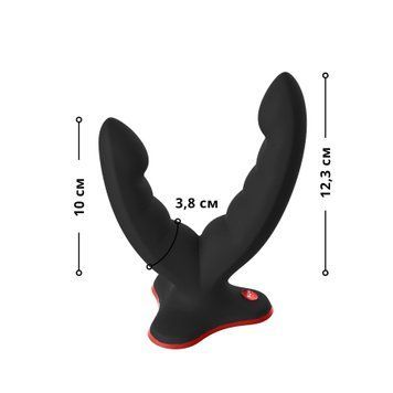 Подвійний фалоімітатор Fun Factory RYDE black, гнучкі стовбури, присоска SX0976 фото