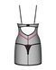 Пеньюар Obsessive Novenes chemise & thong, M/L, обтислий, прозорий, зі стрепами, стрінги в комплекті SX0620 фото 3