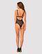 Мереживне боді з декольте Obsessive Estiqua teddy M/L, чорне, широкі лямки SO7260 фото 4