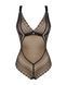 Мереживне боді з декольте Obsessive Estiqua teddy M/L, чорне, широкі лямки SO7260 фото 5