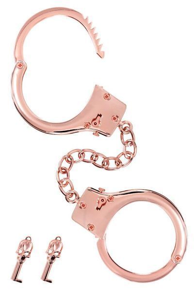 Металеві наручники Fetish Tentation Premium Chick wrist cuffs in rose-gold metal, рожеве золото SX1091 фото