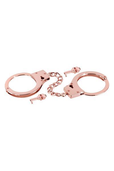 Металеві наручники Fetish Tentation Premium Chick wrist cuffs in rose-gold metal, рожеве золото SX1091 фото