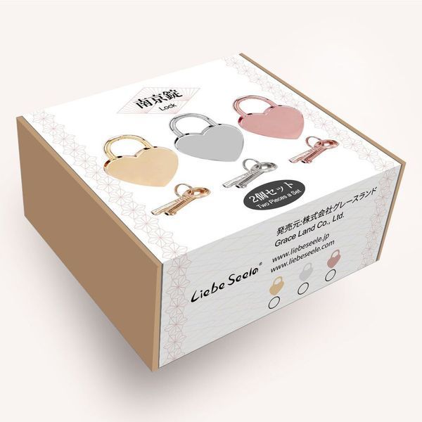 Замочок-сердечко Liebe Seele Heart Shape Padlock Rose Gold (2 шт), універсальний SX1678 фото